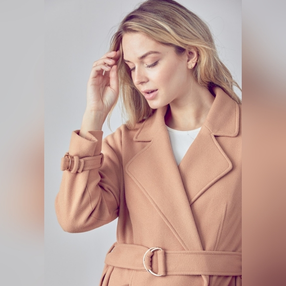 Classic Camel Belted  Women Trench Coat - Picture 5 of 6